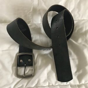 Genuine black leather belt
